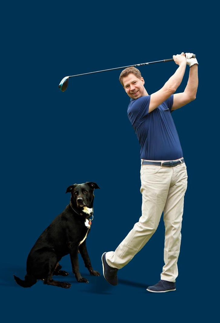 Andreas Friederich – Freigestelltes Portrait beim Golfen